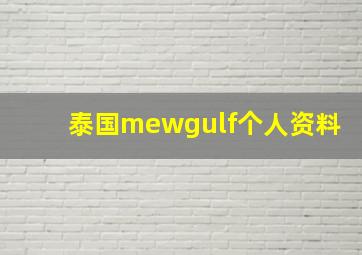 泰国mewgulf个人资料