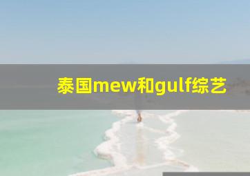 泰国mew和gulf综艺