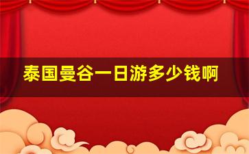 泰国曼谷一日游多少钱啊