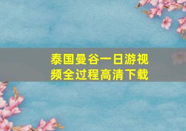 泰国曼谷一日游视频全过程高清下载