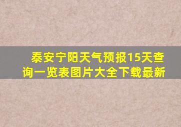 泰安宁阳天气预报15天查询一览表图片大全下载最新