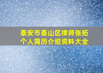 泰安市泰山区律师张拓个人简历介绍资料大全