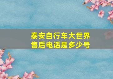 泰安自行车大世界售后电话是多少号