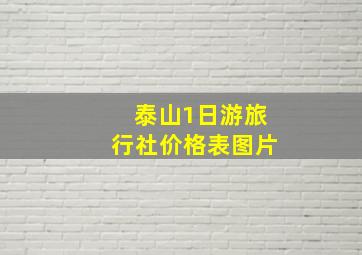 泰山1日游旅行社价格表图片