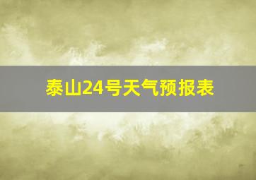 泰山24号天气预报表