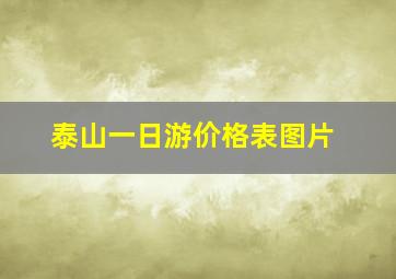 泰山一日游价格表图片