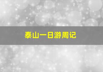 泰山一日游周记