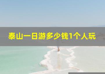 泰山一日游多少钱1个人玩