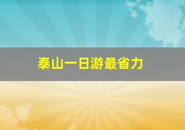 泰山一日游最省力