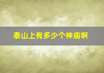 泰山上有多少个神庙啊