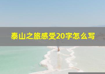 泰山之旅感受20字怎么写