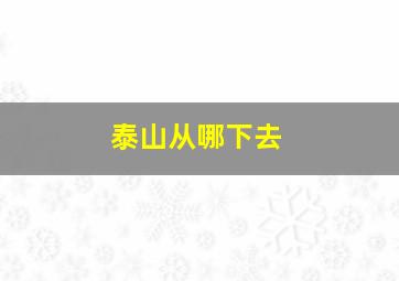 泰山从哪下去