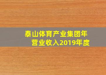 泰山体育产业集团年营业收入2019年度