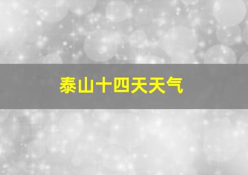 泰山十四天天气