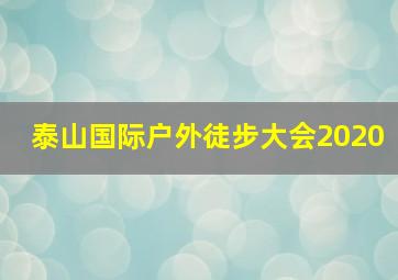 泰山国际户外徒步大会2020