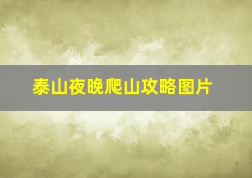 泰山夜晚爬山攻略图片