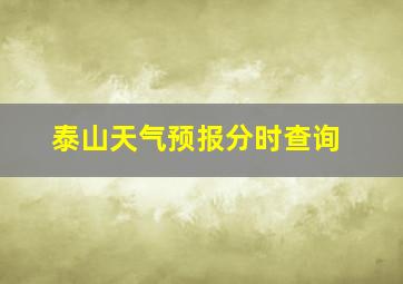 泰山天气预报分时查询