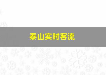 泰山实时客流