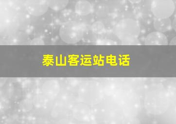 泰山客运站电话