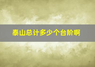 泰山总计多少个台阶啊