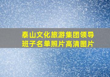 泰山文化旅游集团领导班子名单照片高清图片