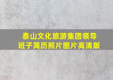 泰山文化旅游集团领导班子简历照片图片高清版