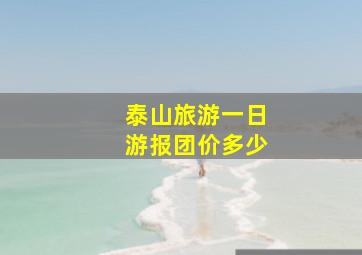 泰山旅游一日游报团价多少