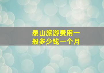 泰山旅游费用一般多少钱一个月