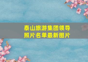 泰山旅游集团领导照片名单最新图片