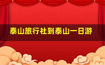 泰山旅行社到泰山一日游