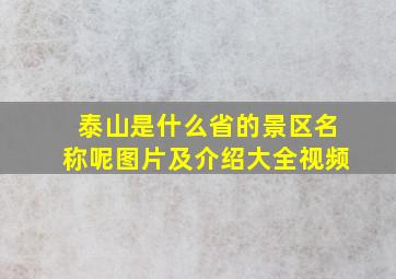 泰山是什么省的景区名称呢图片及介绍大全视频