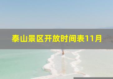 泰山景区开放时间表11月