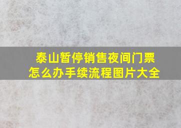 泰山暂停销售夜间门票怎么办手续流程图片大全