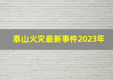 泰山火灾最新事件2023年