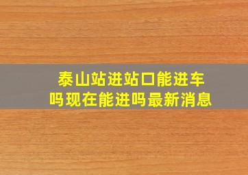 泰山站进站口能进车吗现在能进吗最新消息