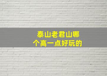 泰山老君山哪个高一点好玩的