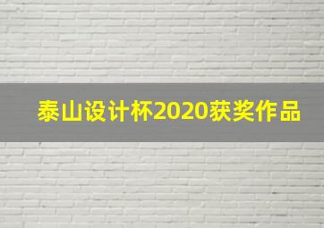 泰山设计杯2020获奖作品