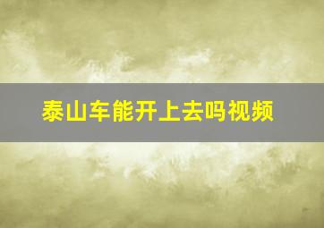 泰山车能开上去吗视频