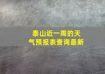 泰山近一周的天气预报表查询最新