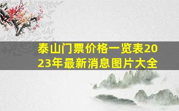 泰山门票价格一览表2023年最新消息图片大全