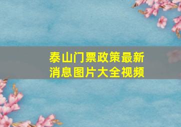 泰山门票政策最新消息图片大全视频