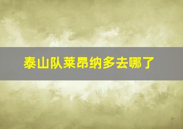 泰山队莱昂纳多去哪了