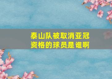 泰山队被取消亚冠资格的球员是谁啊