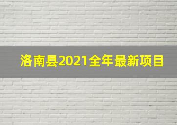 洛南县2021全年最新项目