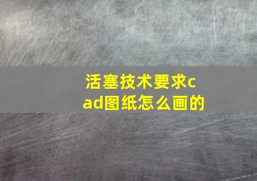 活塞技术要求cad图纸怎么画的