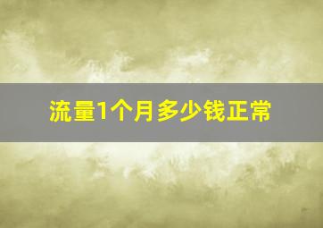 流量1个月多少钱正常