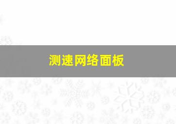 测速网络面板