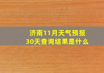 济南11月天气预报30天查询结果是什么