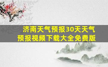 济南天气预报30天天气预报视频下载大全免费版