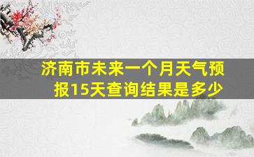 济南市未来一个月天气预报15天查询结果是多少